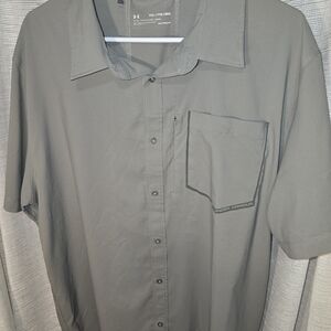 Under Armour Men's Xxl Gray Button Up Dress Shirt